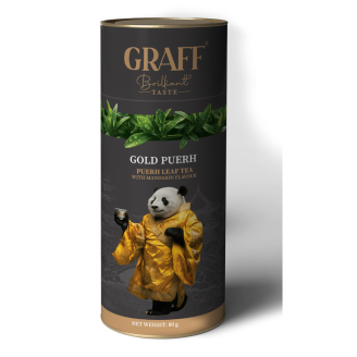 Чай пуер с мандарином Gold Puer туб 80г Graff