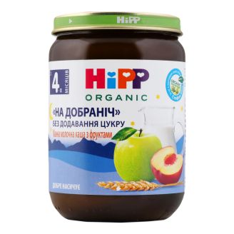 Каша з 4 місяців "На добраніч" Манна молочна з фруктами 190г (с/б) "HiPP" 