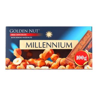 Шоколад молочний Gold цільний горіх, 100г Millenium
