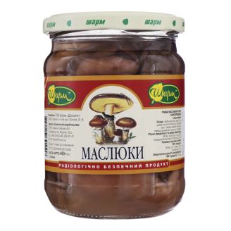Гриби маслюки мариновані 480г (с/б) ТМ "Шарм"