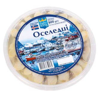 Оселедець шматочки в олії 500г Fish King