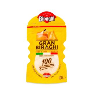 Сир Гран Бірахі тертий (12/14 міс.вит.) 32% 100г ТМ Biraghi