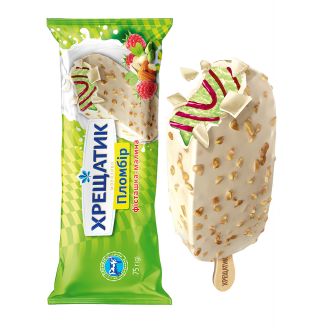 Морозиво "Хрещатик Фісташка-Малина" 12% ескімо 75г ТМ Хладопром