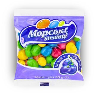 Драже з родзинками "Морські камінці" 80г МАЛБИ_