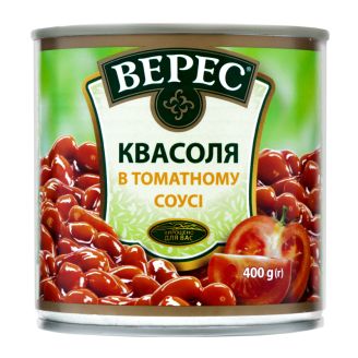 Квасоля біла в томатному соусі з/б 400г Верес