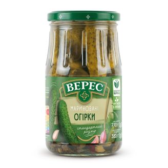 Огірки мариновані цілі 770г Верес
