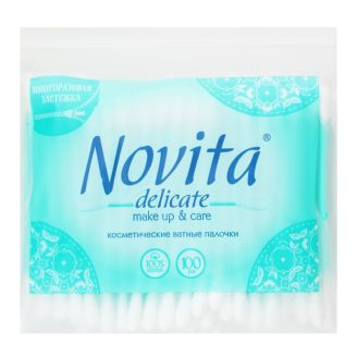 Ватні палички NOVITA Delicate в пакеті 100шт