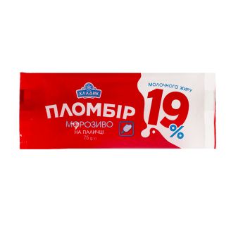 Морозиво "19%" пломбір ескімо 75г ТМ Хладопром