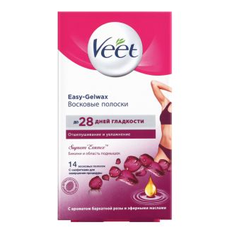 Veet Воскові смужки"Троянда" д/бікіні та пахв 14шт+4салф