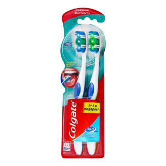 Colgate Зубна щітка 360 Clean середня 1+1