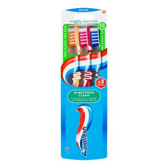 Aquafresh зубна щітка In-Betwen Clean середня (2+1 у подарунок)