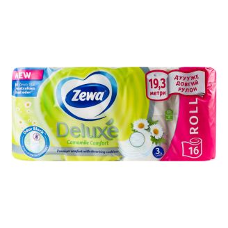 Туалетний папір Zewa Deluxe Ромашка аромат 16шт 3шар.