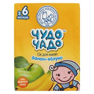 Сік з 6 місяців Яблуко-банан 200мл (т/п) "Чудо-Чадо" Україна