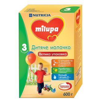 Суміш молочна MILUPA 3 600г Польща