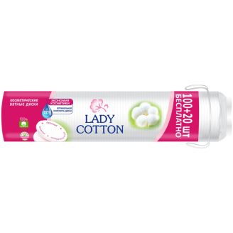 Lady Cotton Диски ватні косметичнi 100шт+20шт