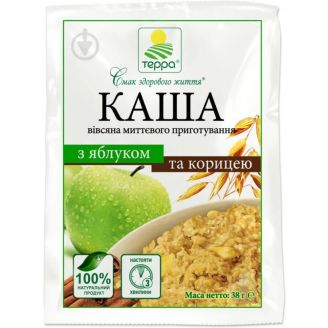 Каша  вівсяна з яблуком та корицею 38г Терра