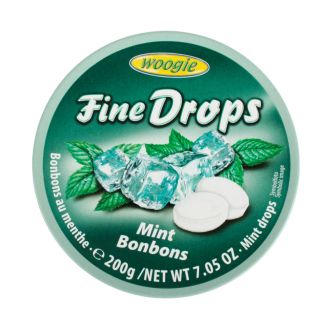 Цукерки Fine Drops Мята з/б 200г, Woogie 