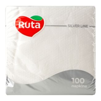 Серветки Ruta 1-шарові білі 100 шт  (33*33)