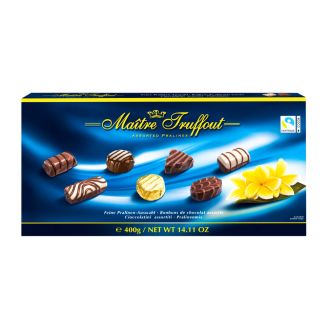 Цукерки праліне асорті (блак.) 400гр Maitre Truffout
