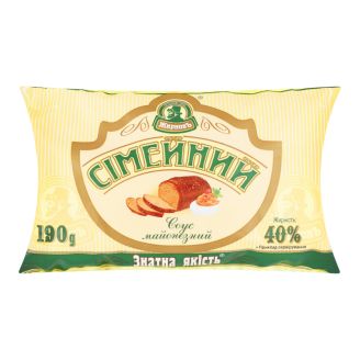 Соус майонезний Сімейний  40% п/е 190г Жирновъ