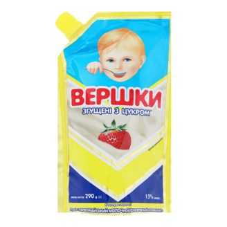 Вершки згущені з цукром 15% д/п 290г Первомайський