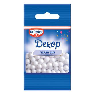 Посипка цукрова "Перли білі" 10г. Dr.Oetker