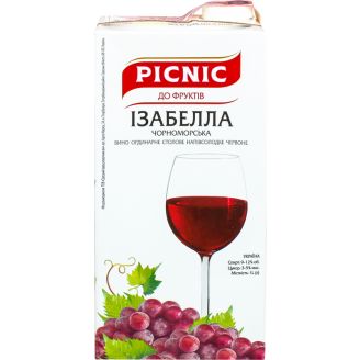 Вино Ізабелла (до фруктів) черв. н/сол 1,0 л т/п ОЗКВ
