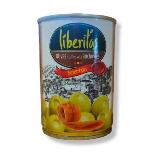 Оливки зелені фаршировані анчоусами 280г Manzanilla LIBERITAS Іспанія