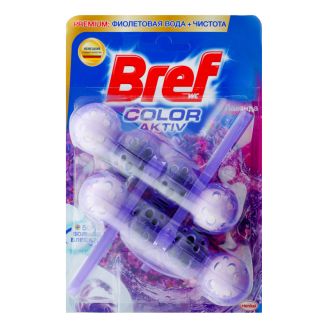 Туалетний блок Bref 4в1 кольорова вода лаванда 2*50г