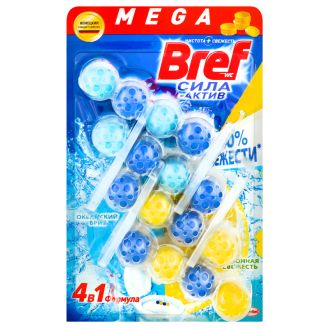 Туалетний блок Bref 4в1 лимон/океан 4*50г