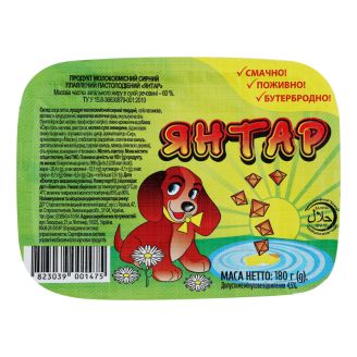Продукт сир. пл "Янтар" 60%  180г ван. Житомир