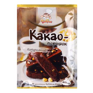 Какао-порошок натуральний 80г Добрик