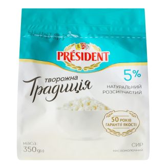 Сир к/м "Творожна традиція" 5% 350г ф/п Лакталіс