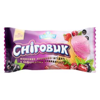 Морозиво "Сніговик" плодово-ягідне ст 80г ТМ Хладопром