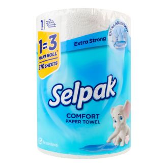 Рушник паперовий Selpak Comfort білий MAXI 1шт 3 шар