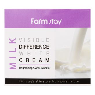 Farm stay Крем для обличчя Освітлюючий з молочним екстрактом 100 мл Milk Visible Difference White