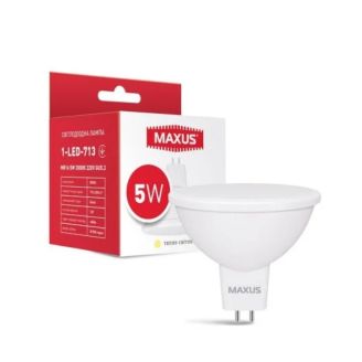Лампа світлодіодна MAXUS MR16 5W 3000K 220V GU5.3  1-LED-713