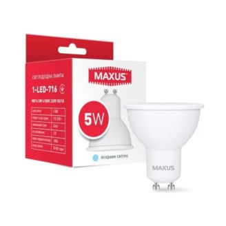 Лампа світлодіодна MAXUS MR16 5W 4100K 220V GU10  1-LED-716