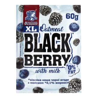Каша вівсяна Black Berry з чорними ягодами з молоком 60г Овсянушка