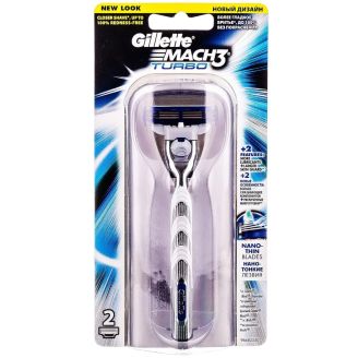 ***Gillette Бритва чоловіча Mach3 Turbo 3D + 2 картриджа