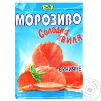 Суміш для приготування Морозива з ароматом суниці 60 гр Еко