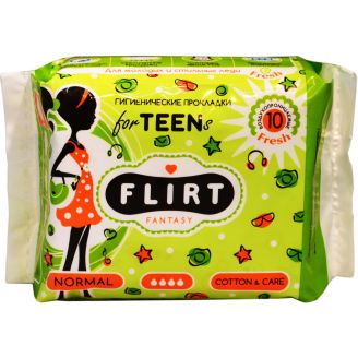Прокладки Fantasy Flirt Teen Fresh д/крит. днів cotton&care 4кр. 10шт.
