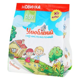 Сир к/м Улюблений 5%  350г пакет Богодухiв