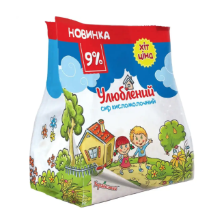 Сир к/м Улюблений 9%  350г пакет Богодухiв