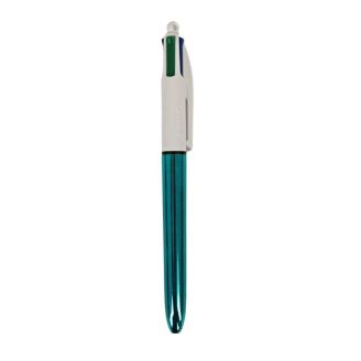 949896 Ручка кулькова авт. 4-х кольор. BIC SHINE 1.0мм блакитна 004706 (982874)