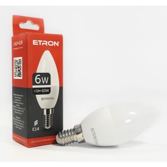 Лампа світлодіодна ETRON Light Power C37 6W 4200K 220V E14 1-ELP-028 14273