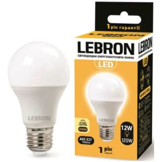 LED лампа Lebron L-A60, 12W, Е27, 3000K 1100Lm 11-11-45