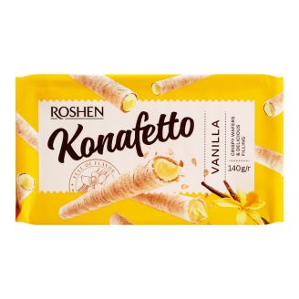 Вафельні трубочки Konafetto з ванільною начинкою ВКФ 140г Рошен