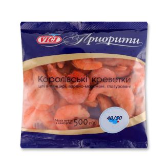 Королівські креветки в панцирі в/м 40/50 VICI 500 г