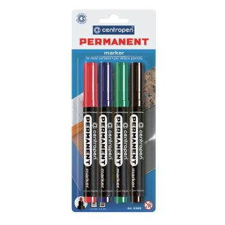 02003 Маркер Permanent 8566/04, набір 4 шт. (блістер) 8566/4/BL